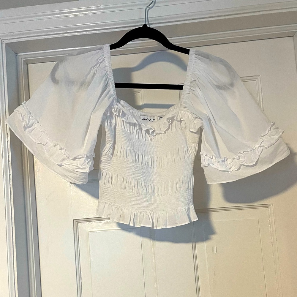 White Puff Sleeve Top